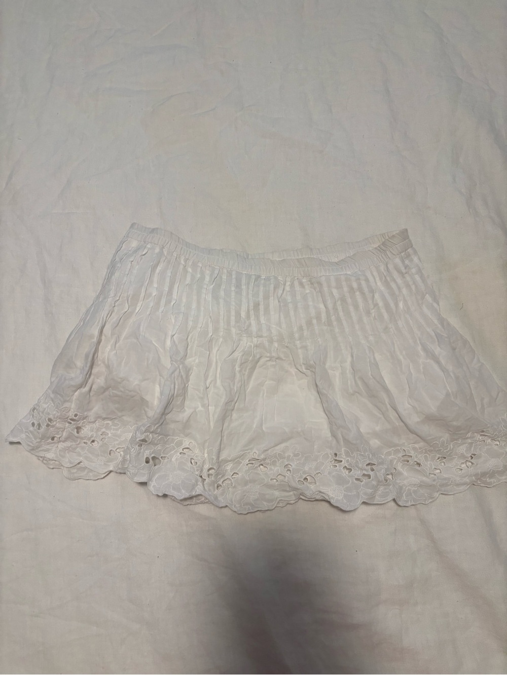 White Eyelet Mini Skirt - Womens